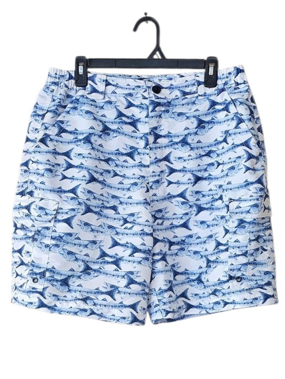 Reel Legends Shark Print Quick-Dry Cargo Shorts